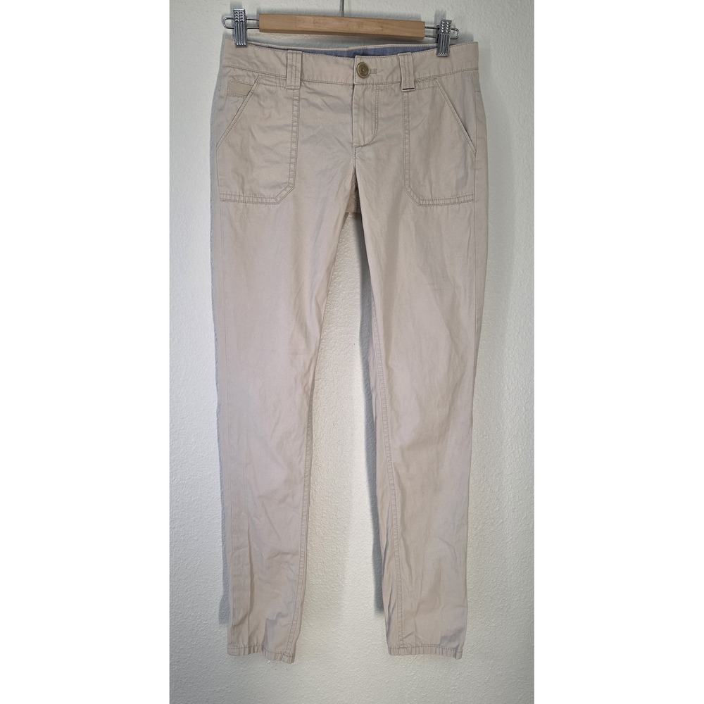 Banana Republic Women's Chino Pants Size 0 Beige Cotton Straight Trousers
